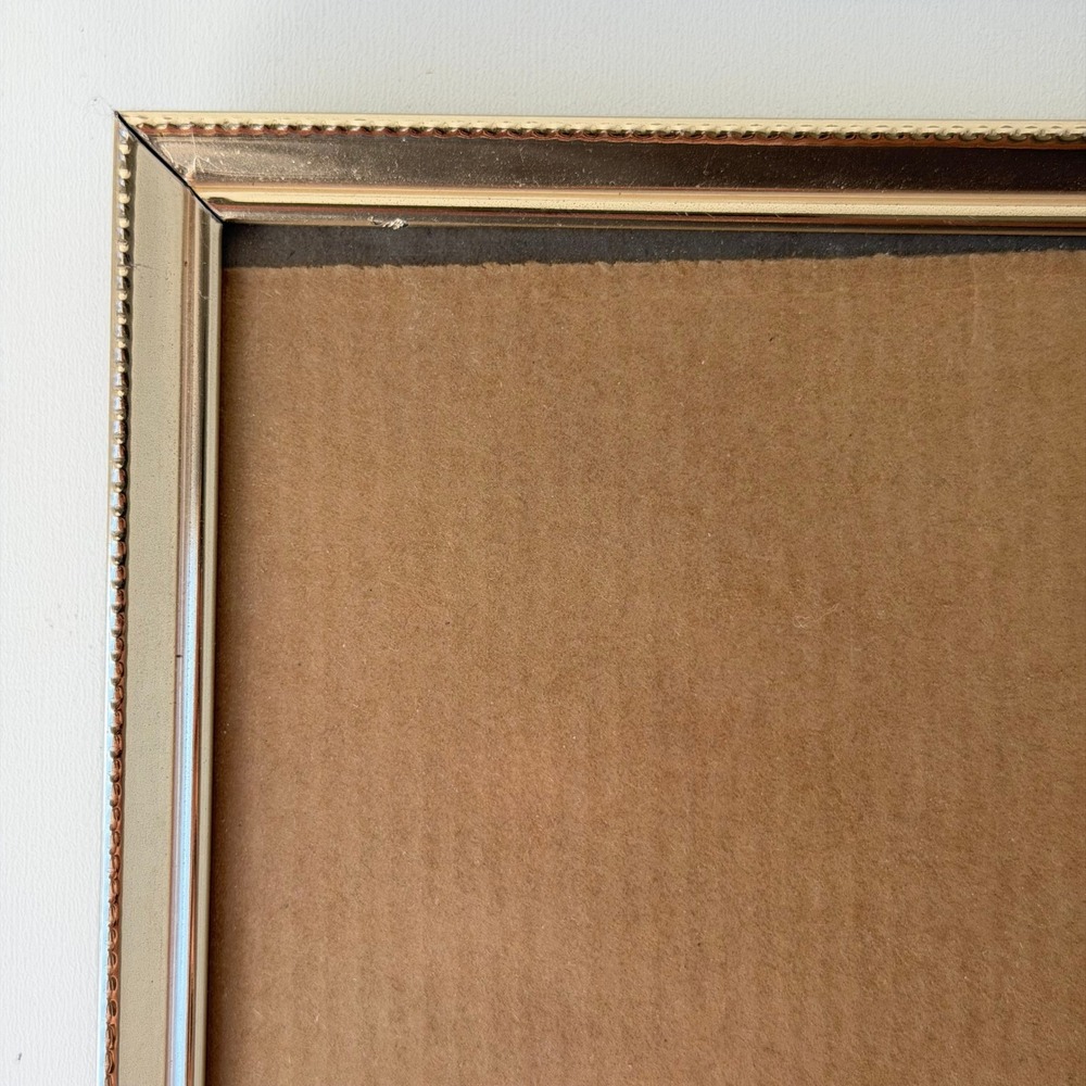 Vitnage Brass Picture Frame 8x10 Gold Beaded Metal Old World French Tabletop